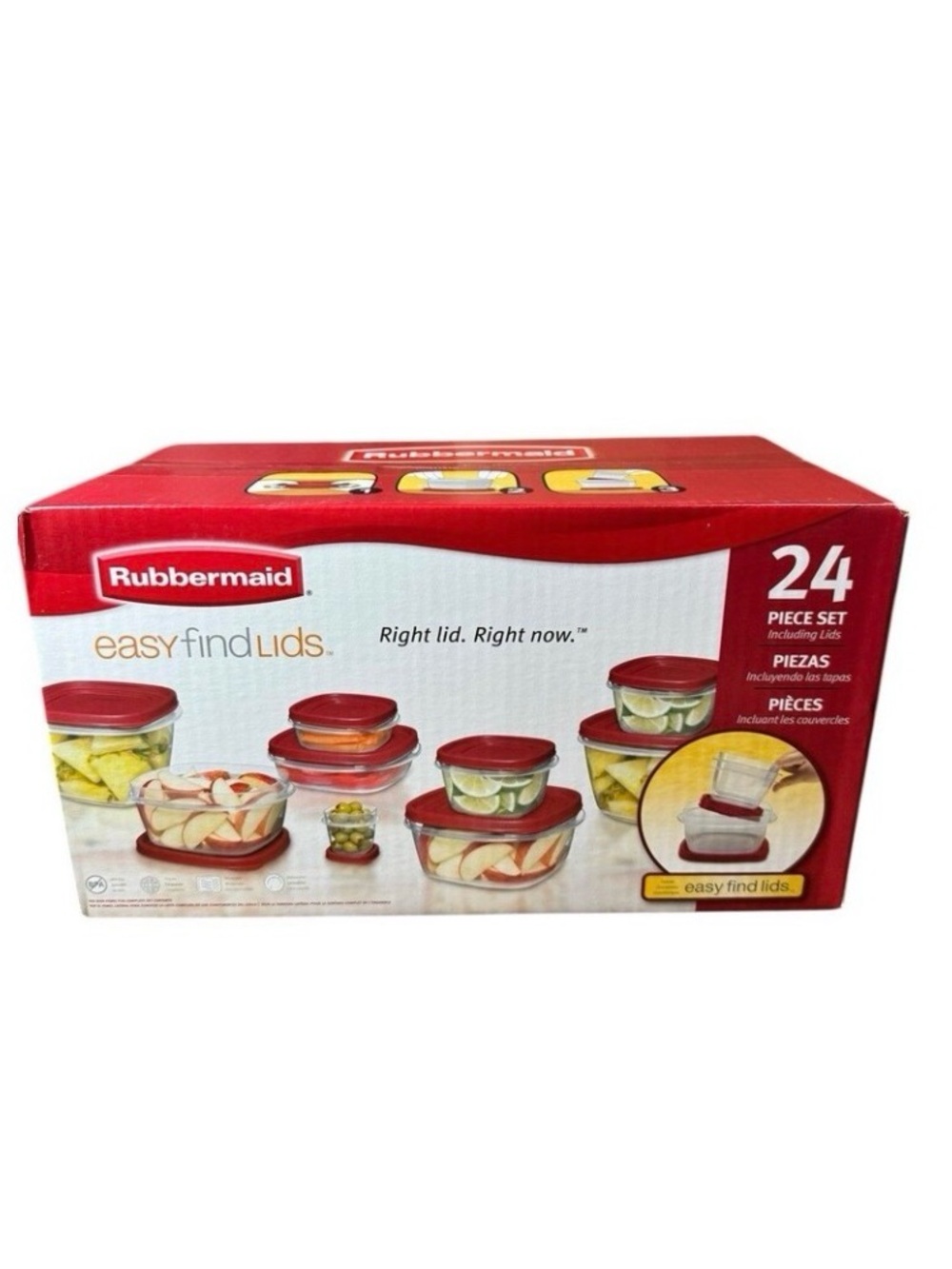 Rubbermaid Easy Find Lids 24-Piece Food Storage Set with Red Lids